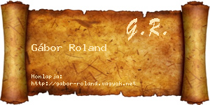 Gábor Roland névjegykártya